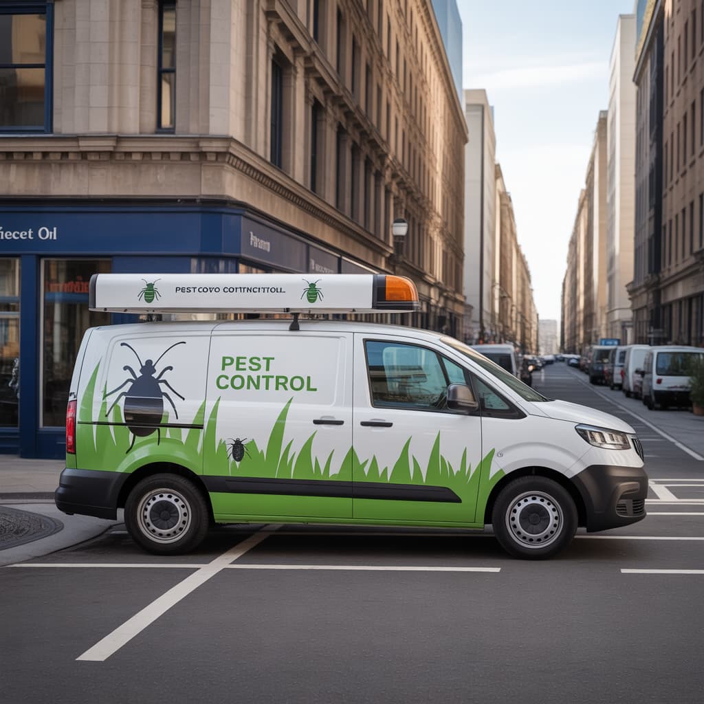 Blue Planet Exterminating service van providing same-day pest control in NYC